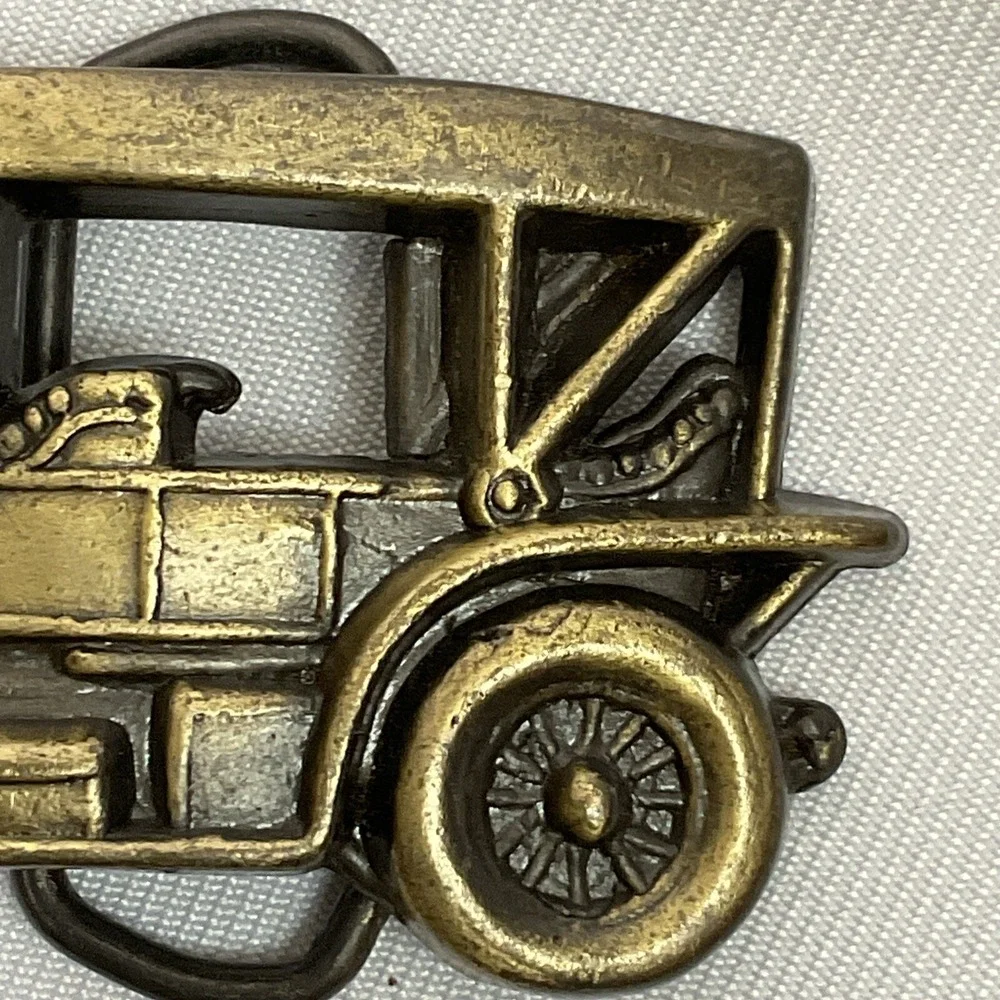 Vintage 1978 Duesenberg Model Car Belt Buckle - Solid Brass Baron Buckle‎